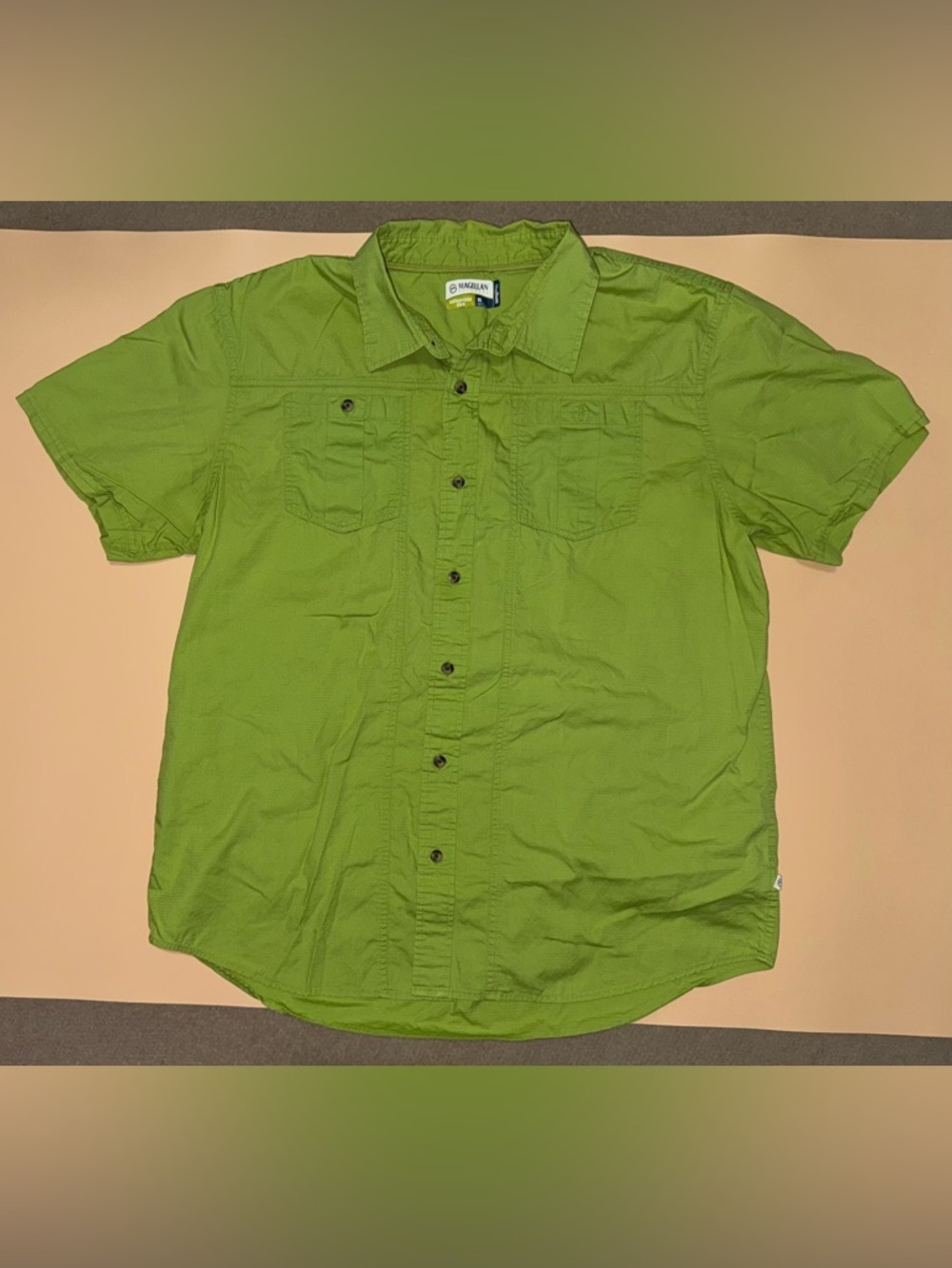 Magellan Shirt Outdoors Adventure Men’s XL Green Short Sleeve Button Up